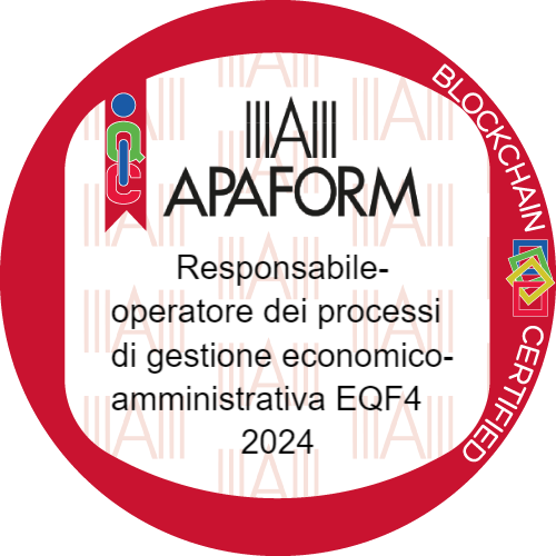 Responsabile-operatore dei processi di gestione economico-amministrativa di istituzioni e società formative livello EQF 4 stimato da APAFORM